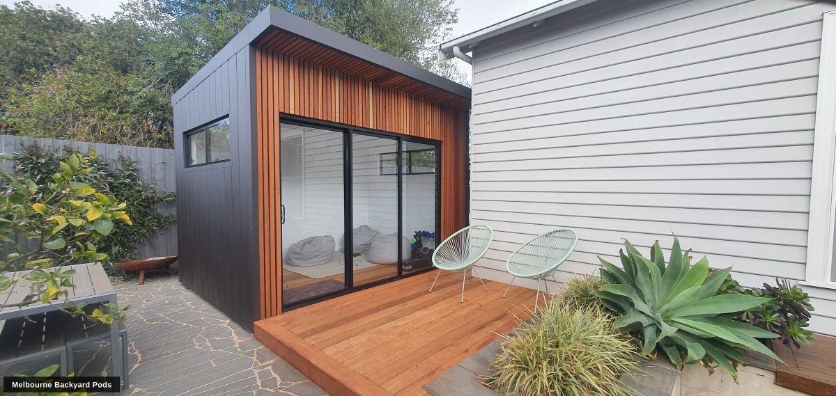 Custom built backyard studio with modern finishes